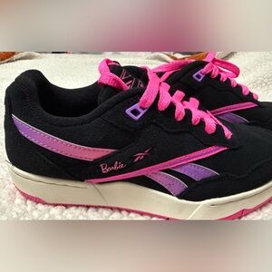 Reebok Black and Pink Barbie Sneakers